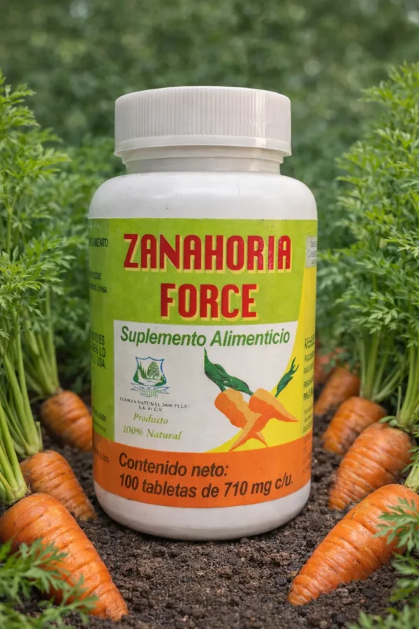 Suplemento natural entre zanahorias frescas Zanahoria Force Caps