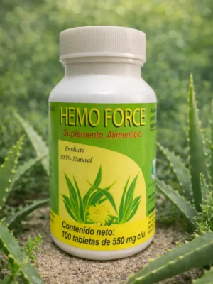 Suplemento natural rodeado de aloe vera Hemo Force Caps